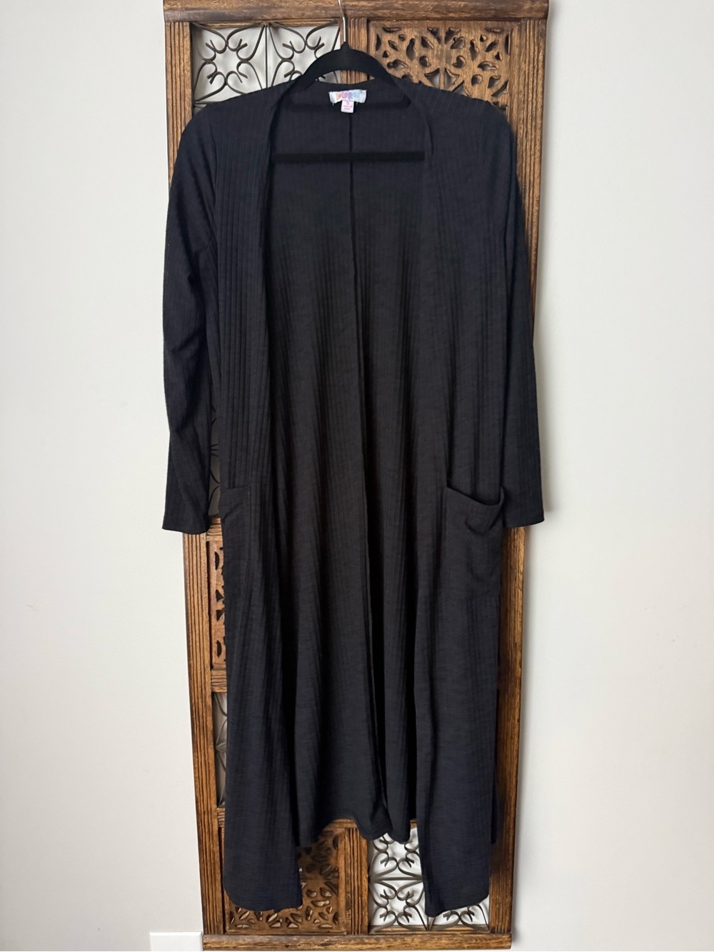 LulaRoe Open-Front Long Black Duster Jacket